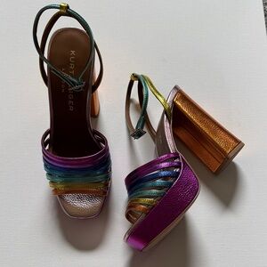 Kurt Geiger Multicolor Strappy Block Heels